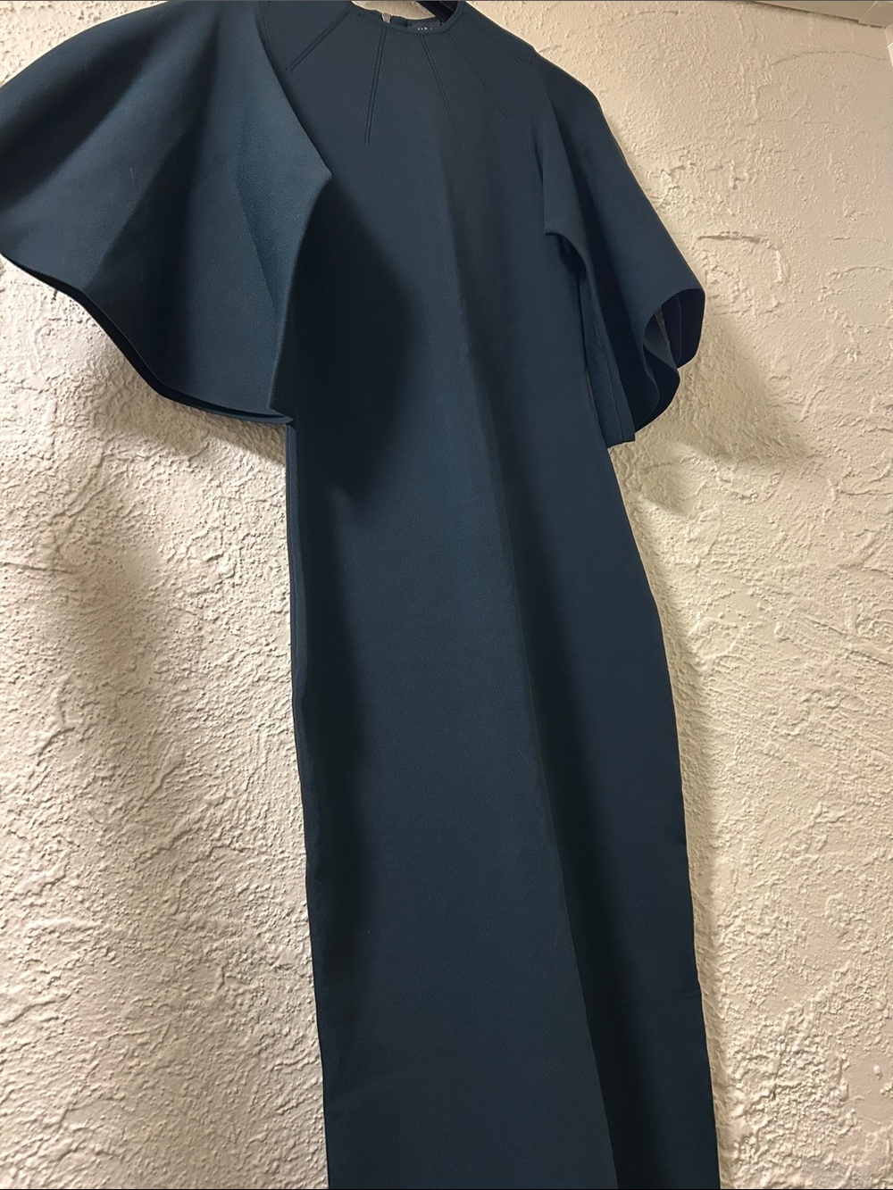 Ted Baker Dark Green Crewneck Shift Dress with BELL SLEEVES Size 2 BRAND NEW TAG